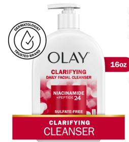 Olay Clarifying Face Wash, Facial Cleanser with Niacinamide, Fights Dryness in All Skin Types, 16 fl oz