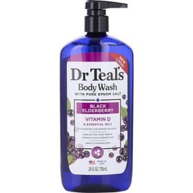Dr. Teal's by Dr. Teal's Body Wash with Pure Epsom Salt - Black Elderberry with Vitamin D & Essential Oils --710ml/24oz