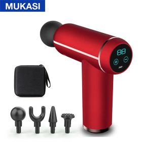 MUKASI Massage Gun (Color: Red, LCD: Yes, Bag: Yes)