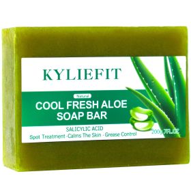 KYLIEFIT Natural Aloe Vera Soap Bar- Face, Hand, and Body Wash - Cleansing & Moisturizing, Anti Spots, Smooth Skin, 200g /7 oz (Deal: 1 Sopa)
